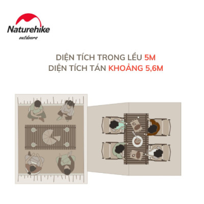Lều cắm trại Village 5.0 lắp dựng nhanh thế hệ 2 NatureHike CNK2300ZP022
