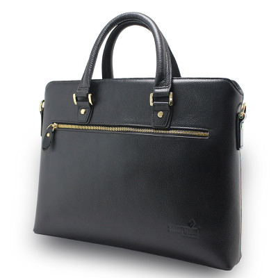 Túi Xách Da Nam, Túi Xách Laptop Smeraldo SM205 Da Bò Màu Đen