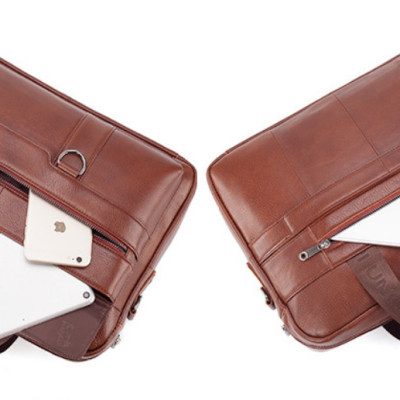 Túi xách nam da bò thật cao cấp phong cách mới 15,6"