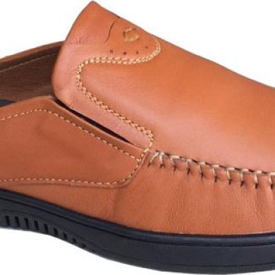 Dép bít mũi nam Trường Hải màu vàng da bò thật cao cấp không bong tróc đế cao su không trơn BMTH0712