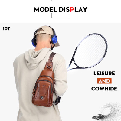 Túi đeo chéo nam DA BÒ THẬT – BEE GEE DCN9095