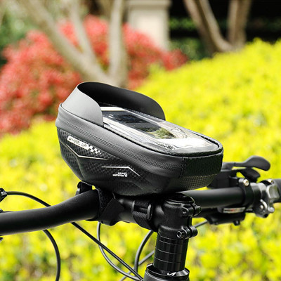 Túi tay lái trước khung xe đạp với màn hình cảm ứng