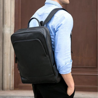 Balo Nam Da Bò Cao Cấp - BHM8110 Ba lô laptop 15.6inch, nhiều ngăn phụ kiện