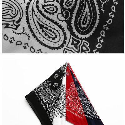 Khăn bandana turban kích thước 54x54cm phối mầu cá tính - BND02 Đỏ đen