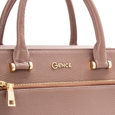 Túi Xách Da Thật Túi Thời Trang Nữ GENCE TX17 Chất Liệu Da Bò Cao Cấp Màu Brownrose