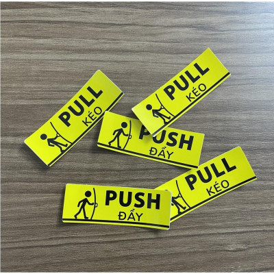 Tem Dán Cửa Kính Mở Cửa Kéo và Đẩy | Pull & Push - 02 Tem Decal Nhựa Cảnh Báo Dán Cửa Ra Vào, Dễ Dàng Sử Dụng. TakyHome 5001