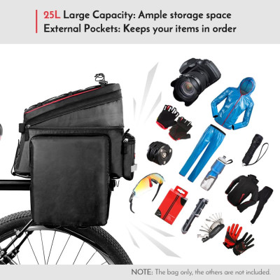 Wheel Up A3 Bike Trunk Bag Túi đựng xe đạp 25L Túi đựng xe đạp chống nước có nắp che mưa