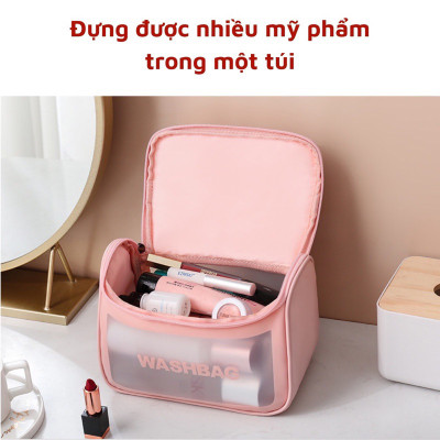 Túi đựng mỹ phẩm ,dạng hộp ,nắp khóa ,có quai xách , móc treo tiện dụng , hợp đi  du lịch ,dạo phố , đi biển  , thiết kế sang trọng chống thấm nước 