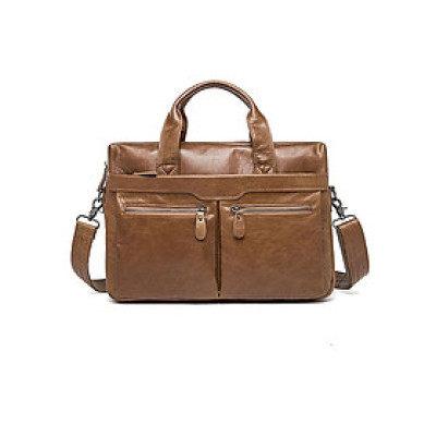 Túi xách công sở nam da bò cao cấp BHM9005 Cặp da thật vừa laptop 14inch