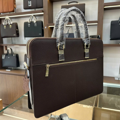 Cặp Da Công Sở Túi Xách Nam Chính Hãng GENCE CDX19 Da Bò Cao Cấp Màu Nâu