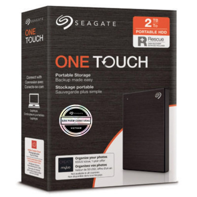 Ổ Cứng Di Động HDD Seagate One Touch 2TB 2.5" USB 3.0 + Phục Hồi Dữ liệu Rescue_Hàng chính hãng