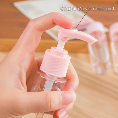 Set 3 tuýp chiết mỹ phẩm du lịch đựng dầu gội, sữa tắm, lotion, toner 60ML- Bộ chai lọ chiết mỹ phẩm tái sử dụng Phượt Dã Ngoại Đi Chơi Văn Phòng