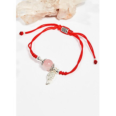 Vòng tay thắt dây đỏ đá thạch anh hồng mệnh hỏa , thổ - Ngọc Quý Gemstones