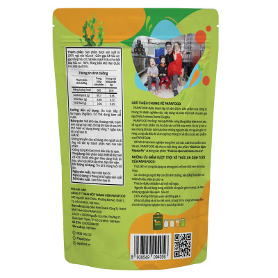 BÁNH ĂN DẶM PAPAFOOD PAPAPUFFS - FINGERS VỊ RONG BIỂN VÀ CÀ RỐT - 100% NGŨ CỐC HỮU CƠ 