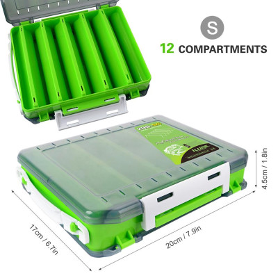 Hộp câu cá hai mặt giúp giữ các phụ kiện câu cá ngăn nắp