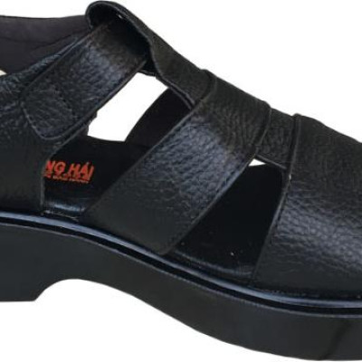 Giày sandal nam Trường Hải da bò thật mềm mại cao 5cm  màu đen đế PU siêu nhẹ không trơn trượt  chắc chắn  HÌNH ẢNH THẬT SD791