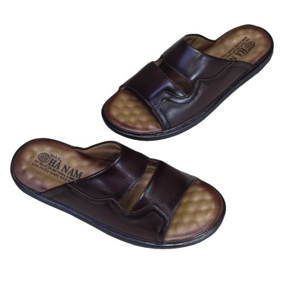 Dép Nam Quai Ngang HÀ NAM Da Bò Thật Cao Cấp DNA2186