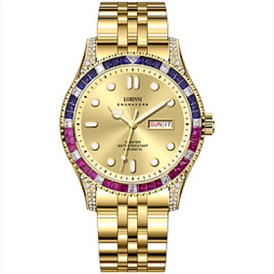 Đồng hồ nam chính hãng LOBINNI L19036-2,Kính Sapphire,chống xước,chống nước 50M,BH 24 tháng,máy cơ(Automatic)