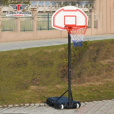 Trụ bóng rổ học sinh TT01 điều chỉnh 205 -255cm tặng kèm quả bóng rổ số 5, trụ bóng rổ gia đình nhỏ gọn, tháo lắp dễ dàng