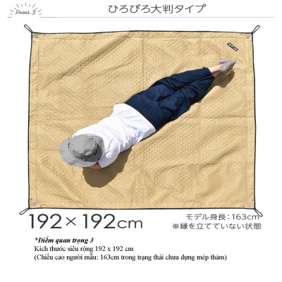 Lysin - thảm lót dã ngoại ngoài trời camping cắm trại du lịch, picnic, ngăn côn trùng, ngăn dị vật, chắn gió