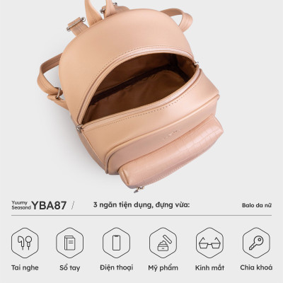 Balo Yuumy ( Thời trang nữ tiện lợi cỡ trung - Balo da Seasand YBA87 )