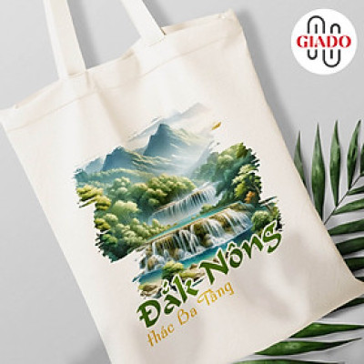 Túi canvas GIADO, túi vải bố, túi tote mẫu Đắk Nông thác Ba Tầng