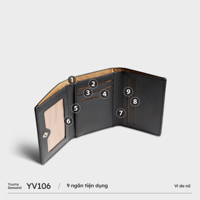 Ví Yuumy ( Thời trang nữ cầm tay gấp 3 tiện dụng - Ví da Seasand YV106 )