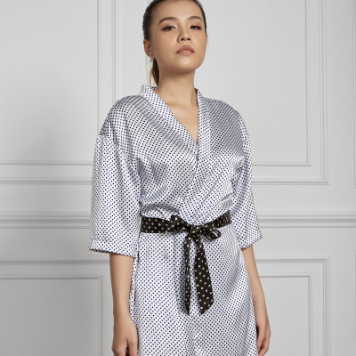 Đồ Bộ Nữ Mặc Nhà Pijama Ngắn Buộc Eo Lụa Hàn Maxivic, La Mộc - MM112119