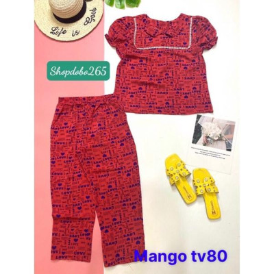 Đồ bộ nữ,đồ ngủ mặc nhà lửng 9 tấc vải lụa mango BL 13 họa tiết dễ thương size 47-60kg.