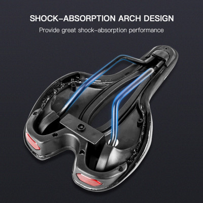 Yên xe đạp WHEEL UP mềm với sạc USB Đèn hậu cảnh báo, Đệm ghế thoáng khí cho Xe đạp đường trường MTB