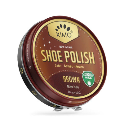 Xi Đánh Giày Sáp Shoe Polish XIMO 50ml XI08 giúp giày túi xách, ví, thắt lưng, đồ giả da sáng bóng tự nhiên, bảo dưỡng bền đẹp lâu hơn, tăng khả năng chống thấm nước hiệu quả