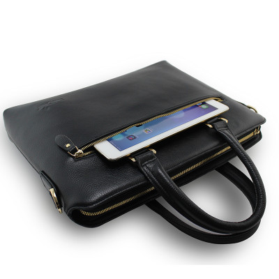 Túi Xách Da Nam, Túi Xách Laptop Smeraldo SM205 Da Bò Màu Đen