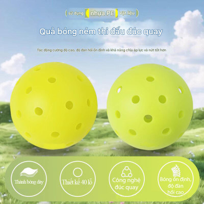 Bóng pickleball X-ace pro 40 chuẩn thi đấu, loại bóng đúc liền khối, 40 lỗ, 26 gram, đường kính 74mm, độ nảy ổn định, độ bền cao