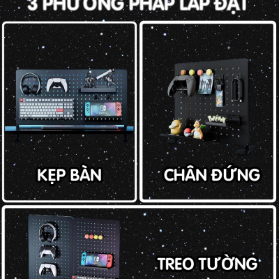 Bảng lỗ Pegboard decor gaming Dola Home để bàn phím, tay cầm chơi game, mô hình anime, setup bàn làm việc gọn gàng phong cách chất - Hàng Việt Nam chính hãng chất lượng cao