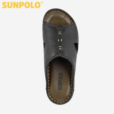 Dép Nam Quai Ngang Da Bò SUNPOLO SUD12
