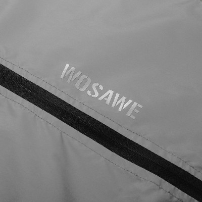 Wosawe Men Reflective Cycling Jacket Windproof Hooded Bike Jacket Coat for Running Hiking Walking Night Safety Jacket