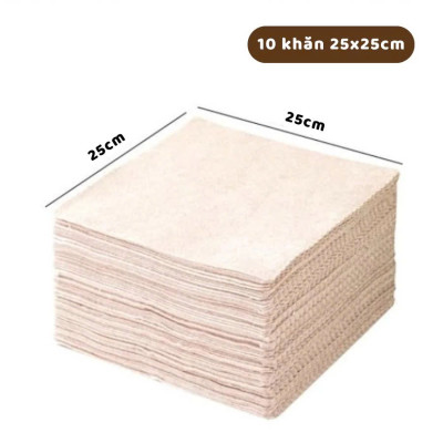 COMBO 10 Khăn Lau Xơ Mướp Đa Năng Lau Bề Mặt, Đánh Bay Dầu Mỡ 20cm x 20cm Siêu Thấm Hút Kháng Khuẩn An Toàn TÁI SỬ DỤNG NHIỀU LẦN