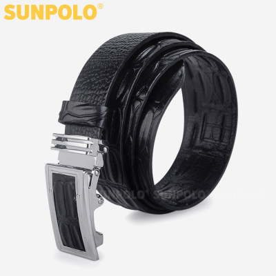 Thắt Lưng, Dây Nịt Nam Da Bò SUNPOLO Khóa cài tự động BSAL02 (Đen)