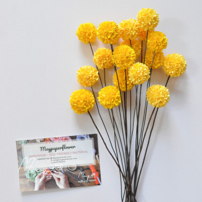 Hoa giấy handmade trang trí, hoa Billy ball, Maypaperflower - hoa giấy nghệ thuật, decor nhà ở,văn phòng