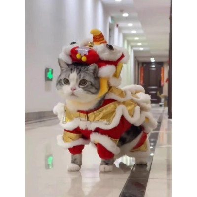 Bộ trang phục múa lân đáng yêu dành cho thú cưng , Lân Đầu Rời. Quần áo Trung Thu cho  Chó Mèo