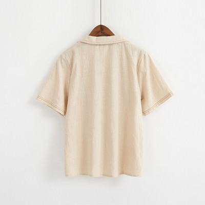 Áo sơ mi Haint Boutique áo sơ mi nữ thiết kế tay ngắn cổ lật HB21