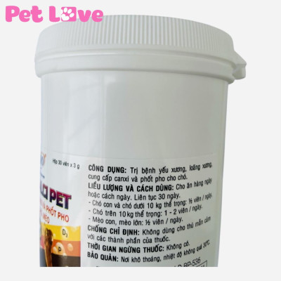Hộp Bio Calci Pet  Bổ Sung Canxi Và Khoáng Chất Cho Chó Mèo (30 viên, mẫu mới)