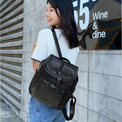 Balo nữ phong cách thời trang 2021 với thiết kế khóa kéo đôi nắp đậy sang trọng - tinh tế và không gian rộng rãi VTX022