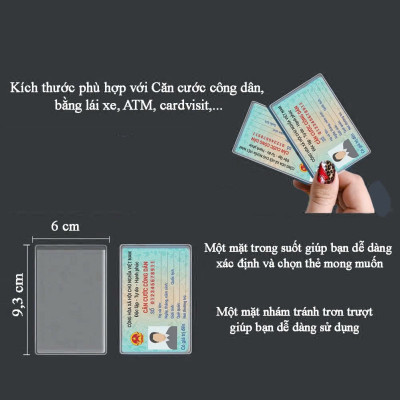 COMBO 10 BAO ĐỰNG THẺ CĂN CƯỚC CMND - ATM - NHÂN VIÊN - SINH VIÊN - BẰNG LÁI XE