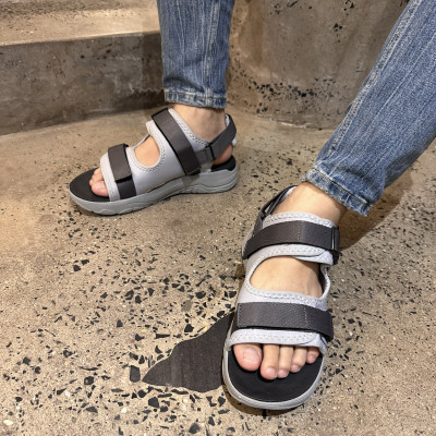 Giày Sandal Nam Nữ Unisex The BiLy Quai Ngang Dây Dù Đế IP Siêu Êm Nhẹ Đế Xám Màu Xám- BLDX07