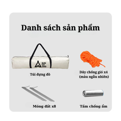 Lều tự động Suncojia, lều ngoài trời chống nắng, lều cắm trại dã ngoại, kích thước 2x2m