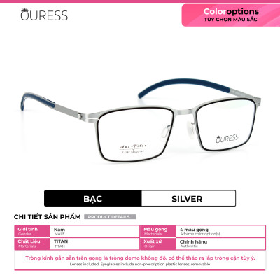 Gọng kính titanium T1187 thời trang cao cấp nam siêu nhẹ siêu bền OURESS