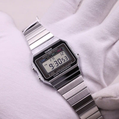 Đồng hồ unisex dây kim loại Casio Standard chính hãng A700W-1ADF