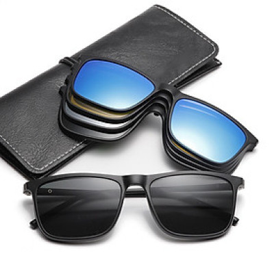 Kính râm cận, Kính cận râm Mắt Vuông Form to Gọng nhựa nhiều tròng đa năng