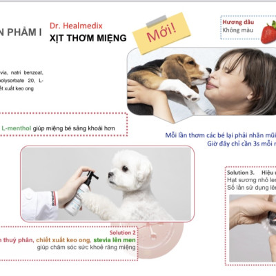 Bộ sản phẩm chăm sóc răng miệng Dr.Healmedix Medical Rx loại bỏ mùi hôi miệng của thú cưng